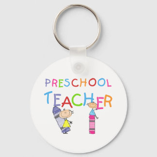 Crayons Preschool Teacher TShirts and Gifts Keychain