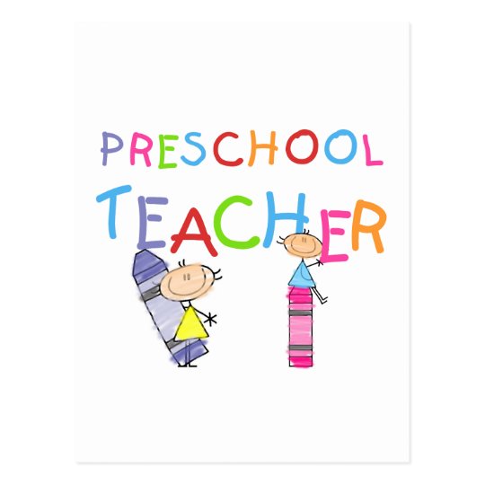 Crayons Preschool Teacher Tshirts and Gifts Postcard
