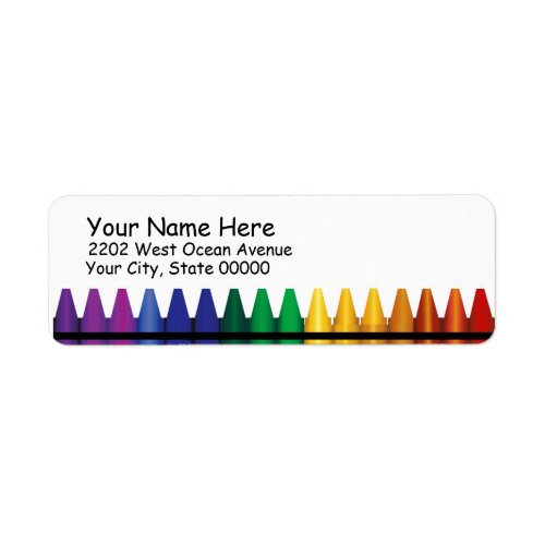 Crayons Return Address Label