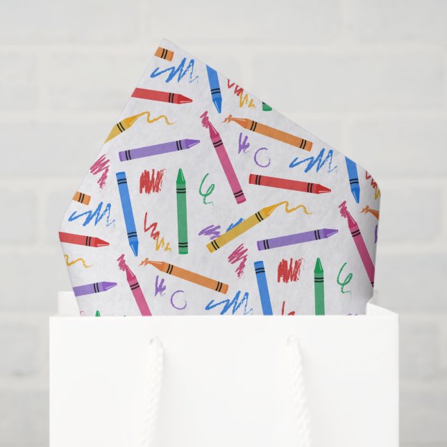 Crayons School Decoupage Tissue Paper (Gift Bag)