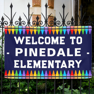 Crayons School Welcome Banner