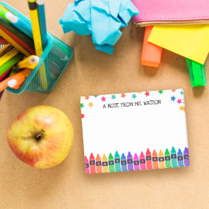 Crayons & Stars Colorful Note From School