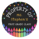 Crayons Stars Colorful Property of Classroom