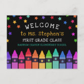 Crayons Frame Postcard #backtoschool #schoolsupplies #students