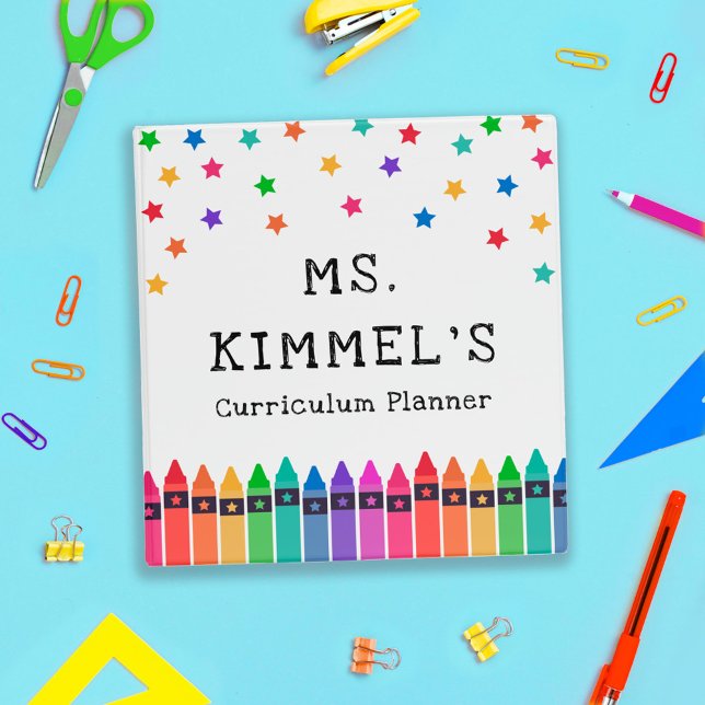 Crayons & Stars Curriculum Teacher Planner 3 Ring Binder (Creator Uploaded)