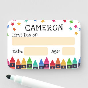 Crayons & Stars First Day of School Name Tag