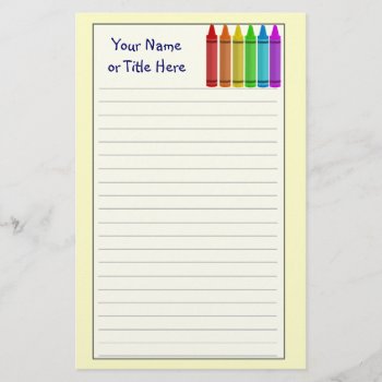 Crayons Stationery by Customizables at Zazzle
