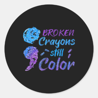 Crayons Suicide Awareness Month Support Classic Round Sticker