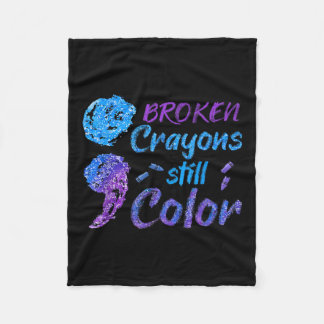Crayons Suicide Awareness Month Support  Fleece Blanket