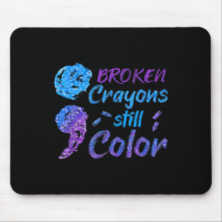 Crayons Suicide Awareness Month Support Mouse Pad