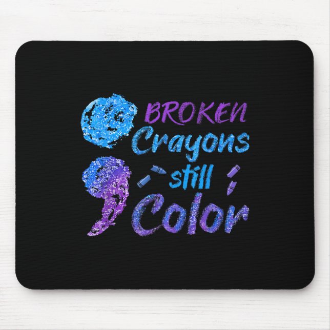 Crayons Suicide Awareness Month Support  Mouse Pad (Front)