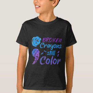 Crayons Suicide Awareness Month Support  T-Shirt