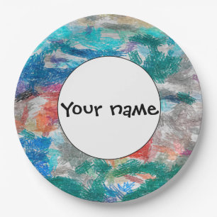 Crayons texture paper plates