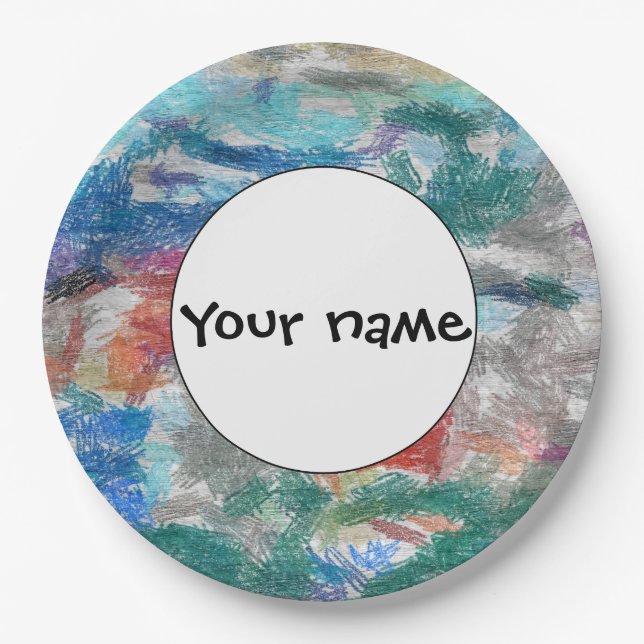 Crayons texture paper plates (Front)