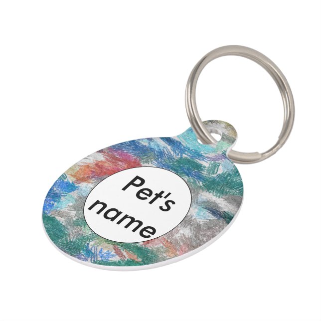 Crayons texture pet ID tag (Side)