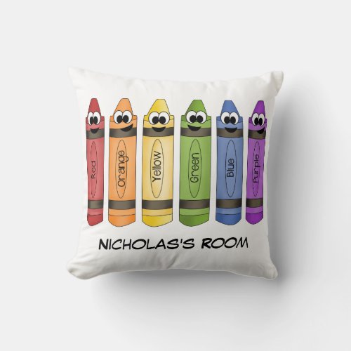 Crayons Throw Pillow