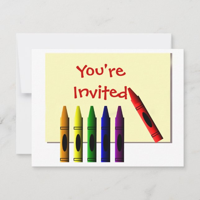 Crayons You're Invited Invitation (Front)