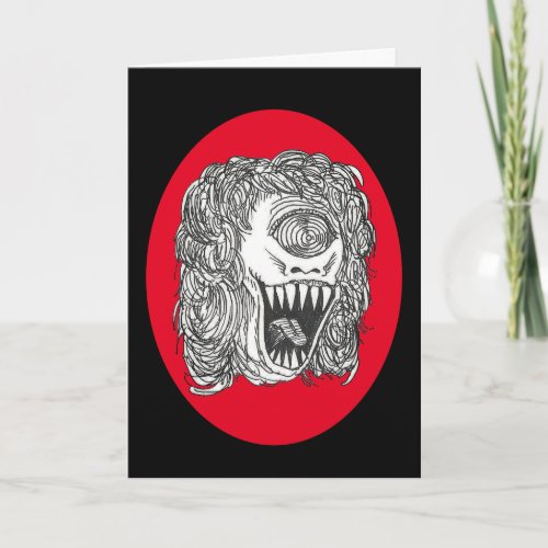 Crazed Cyclops Woman Birthday Card