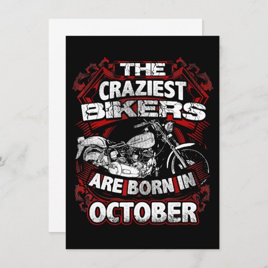 Craziest Bikers Are Born October Motorcycle Lover (Front/Back)