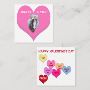CRAZY 4 YOU Silly Pony Conversation Hearts Note Card