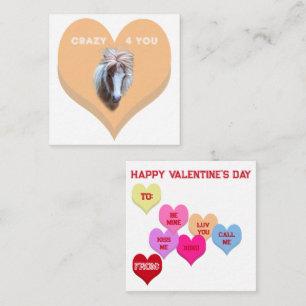 CRAZY 4 YOU Silly Pony Conversation Hearts Note Card