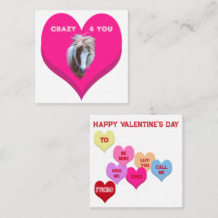 CRAZY 4 YOU Silly Pony Conversation Hearts Note Card