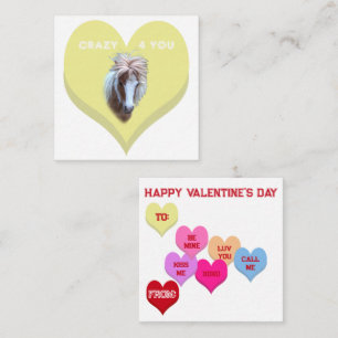 CRAZY 4 YOU Silly Pony Conversation Hearts Note Card
