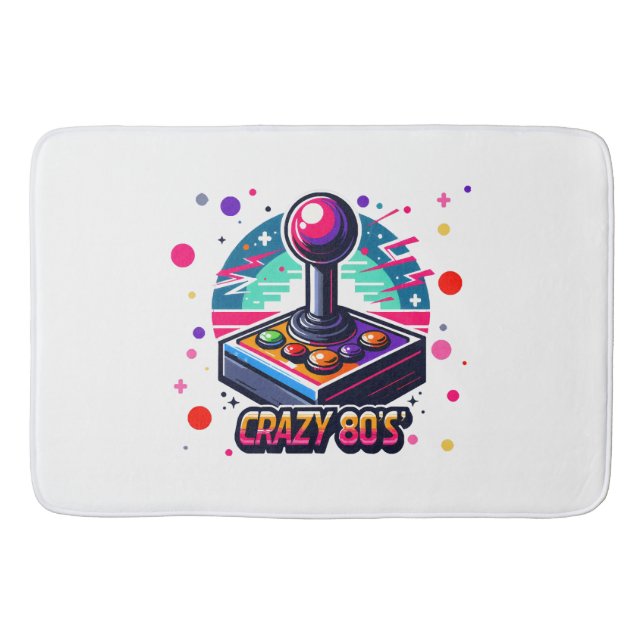 crazy 80s old School Style Bath Mat (Front)