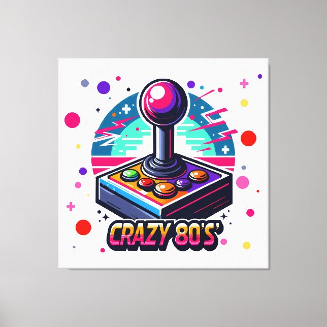 crazy 80s old School Style Canvas Print (Front)