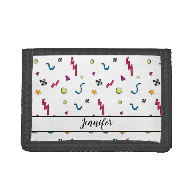 Crazy 80s - Pattern Trifold Wallet (Front)