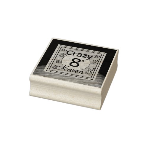 Crazy 8s personalized rubber stamp