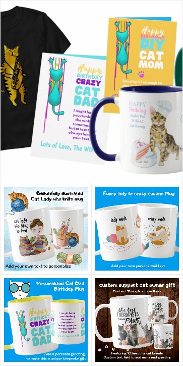Crazy About Cats Gifts and Cards