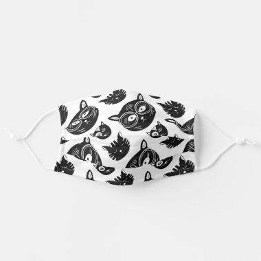 Crazy About Cats Modern Black And White Adult Cloth Face Mask