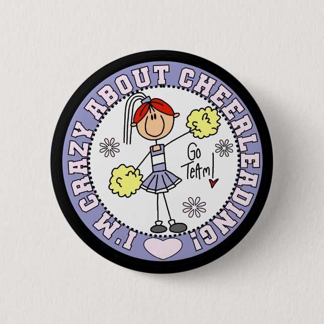 Crazy About Cheerleading T-shirts and Gifts Pinback Button (Front)