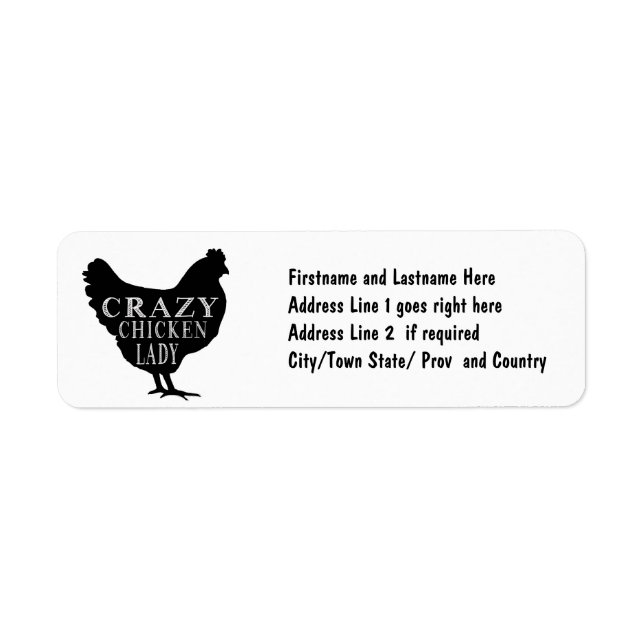Crazy about Chickens Cute Hen Graphic Label (Front)