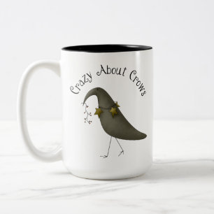 Crazy About Crows Primitive Crow Two-Tone Coffee Mug