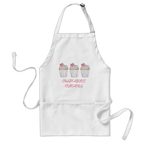 Crazy About Cupcakes Pink Frosted Cupcake Cake Adult Apron