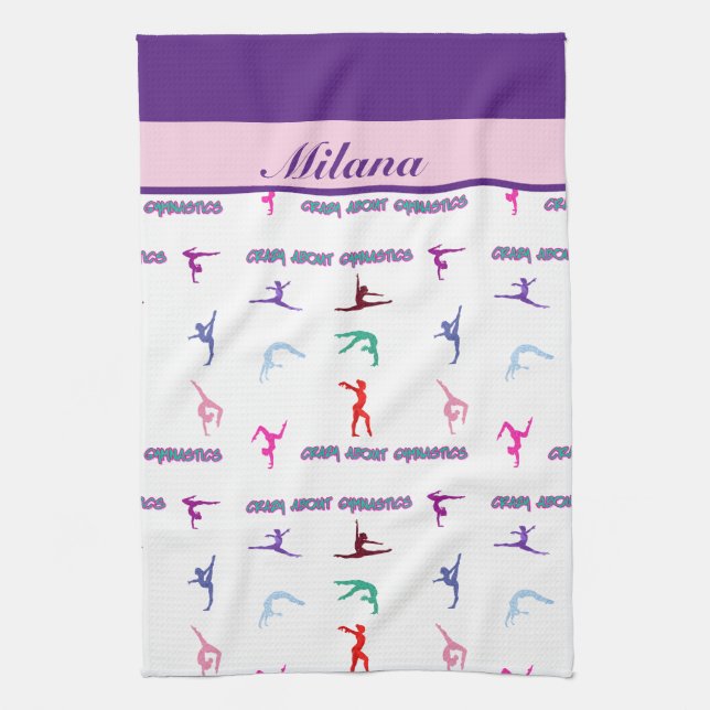 Crazy About Gymnastics Kitchen Towel (Vertical)