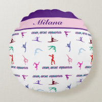 Crazy About Gymnastics Round Pillow