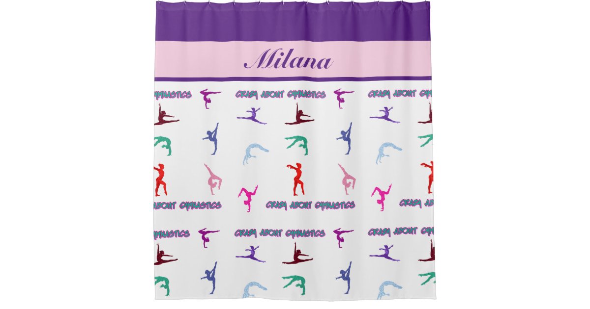 Crazy About Gymnastics Shower Curtain | Zazzle