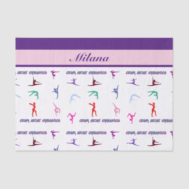 Crazy About Gymnastics Tissue Paper (Front)