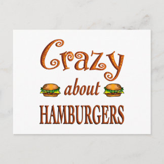 Crazy About Hamburgers Postcard