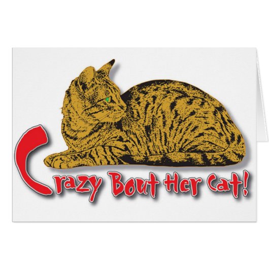 Crazy About Her Cat! Cards (Front Horizontal)