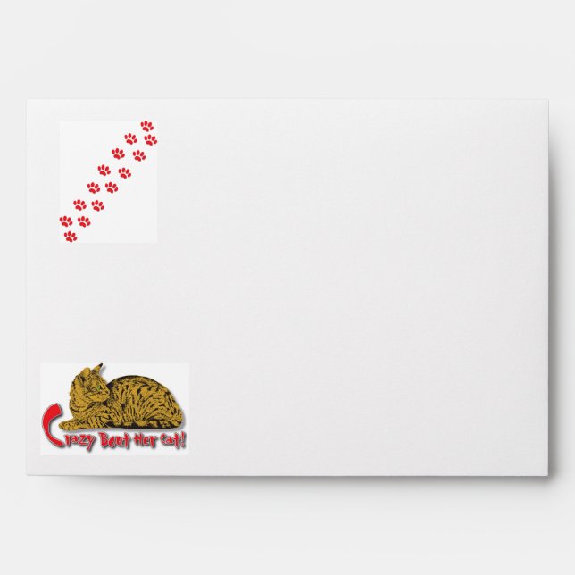 Crazy About Her Cat! Envelope (Front)