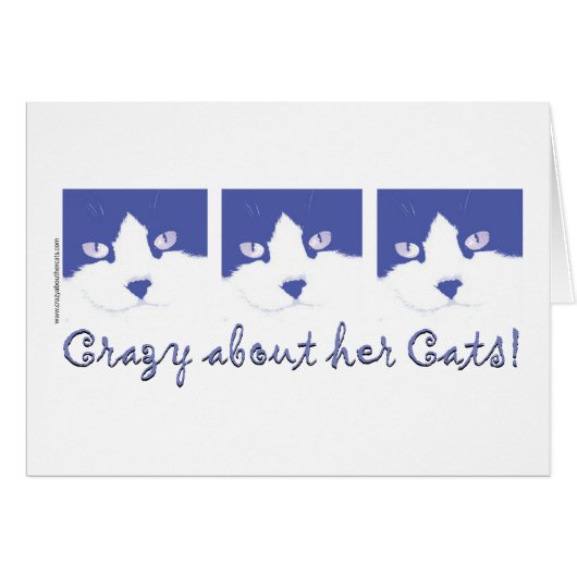 Crazy About Her Cats! Cards (Front Horizontal)