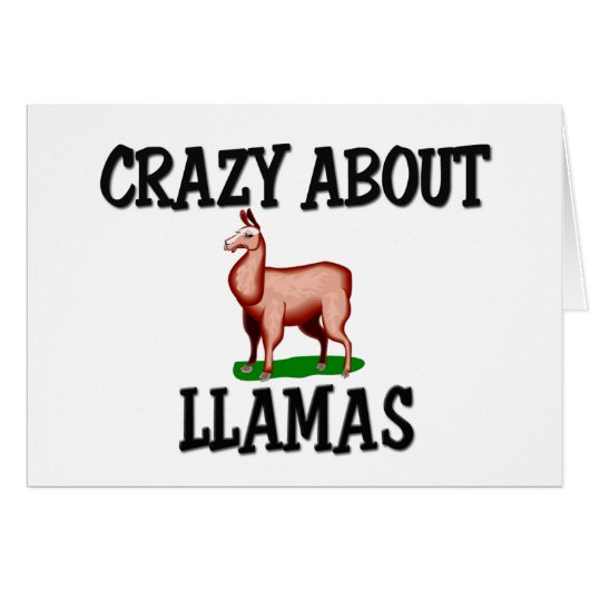 Crazy About Llamas Cards (Front Horizontal)