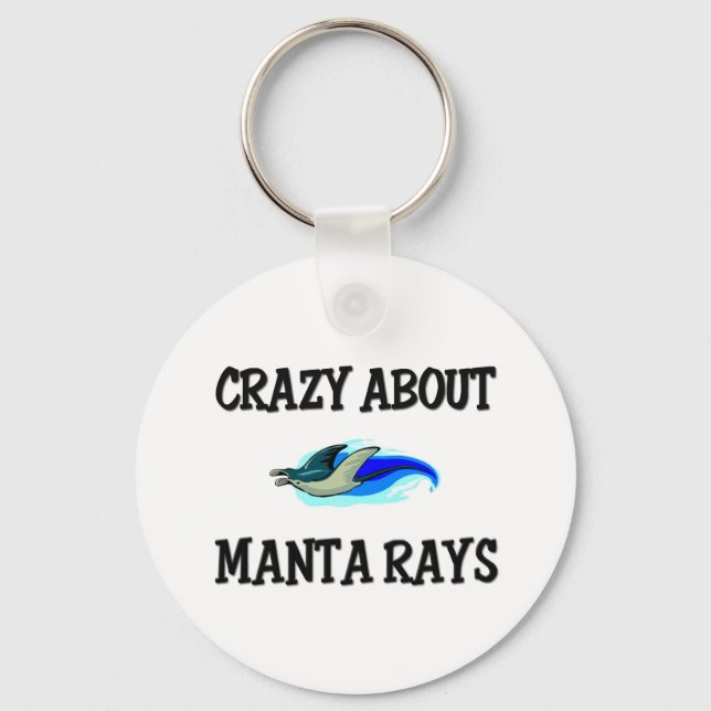 Crazy About Manta Rays Keychain (Front)