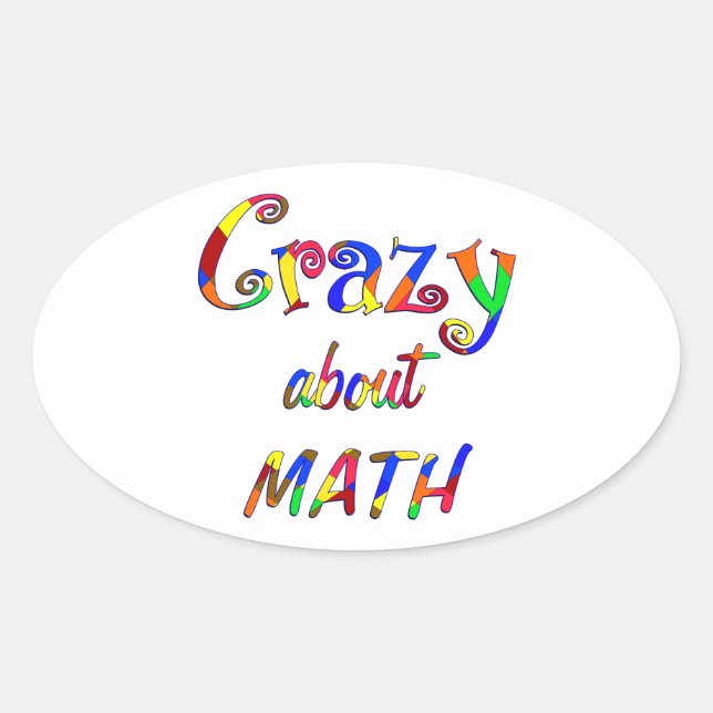 Crazy about Math Oval Sticker (Front)
