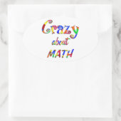 Crazy about Math Oval Sticker (Bag)