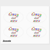 Crazy about Math Oval Sticker (Sheet)